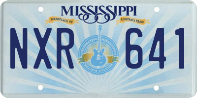 MS license plate NXR641