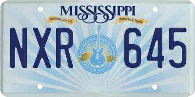 MS license plate NXR645
