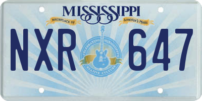 MS license plate NXR647