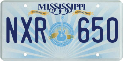 MS license plate NXR650