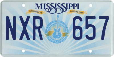 MS license plate NXR657