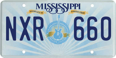 MS license plate NXR660
