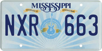 MS license plate NXR663