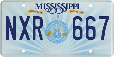 MS license plate NXR667