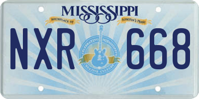 MS license plate NXR668