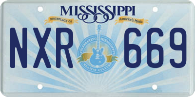 MS license plate NXR669
