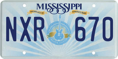 MS license plate NXR670