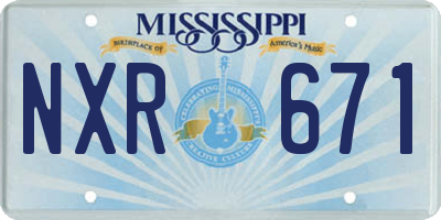 MS license plate NXR671