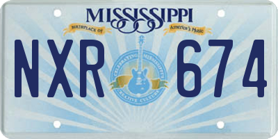MS license plate NXR674