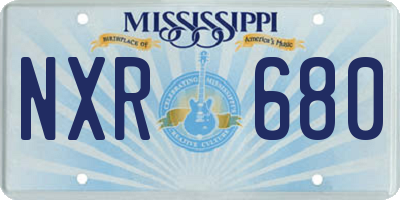 MS license plate NXR680