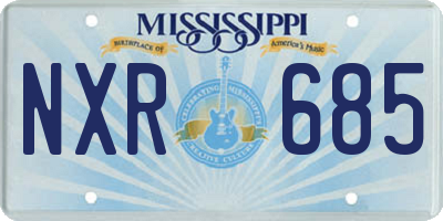 MS license plate NXR685