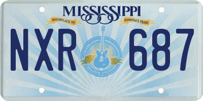 MS license plate NXR687