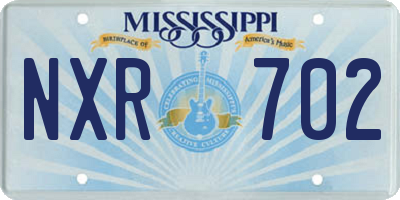 MS license plate NXR702