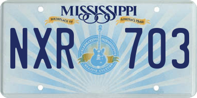 MS license plate NXR703
