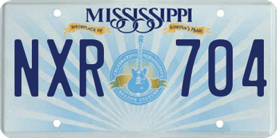 MS license plate NXR704
