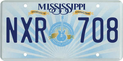 MS license plate NXR708