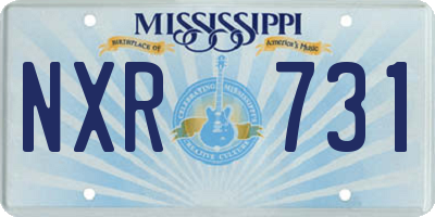 MS license plate NXR731