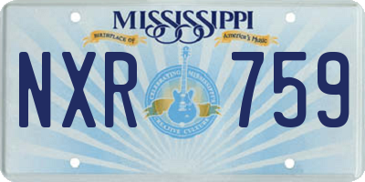 MS license plate NXR759