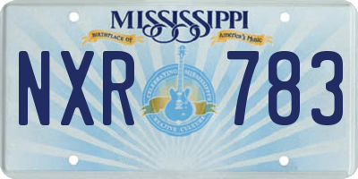MS license plate NXR783
