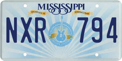 MS license plate NXR794