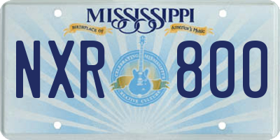 MS license plate NXR800