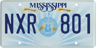 MS license plate NXR801