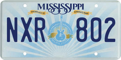 MS license plate NXR802
