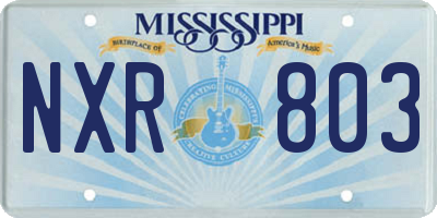 MS license plate NXR803