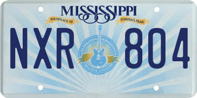 MS license plate NXR804