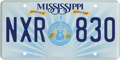 MS license plate NXR830