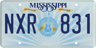 MS license plate NXR831