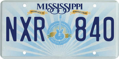 MS license plate NXR840