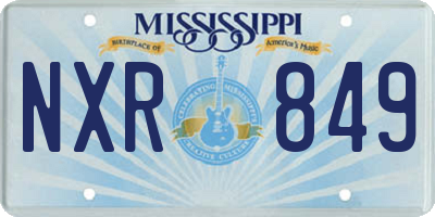 MS license plate NXR849