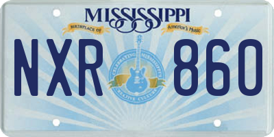 MS license plate NXR860