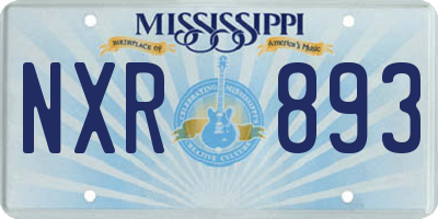 MS license plate NXR893