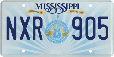 MS license plate NXR905