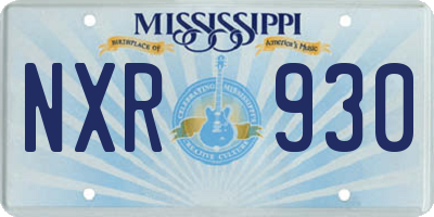 MS license plate NXR930