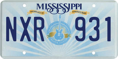 MS license plate NXR931
