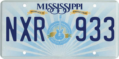 MS license plate NXR933