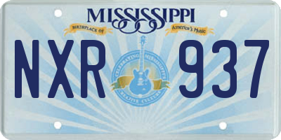 MS license plate NXR937
