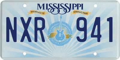 MS license plate NXR941