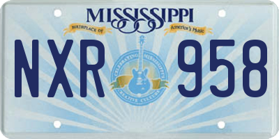 MS license plate NXR958