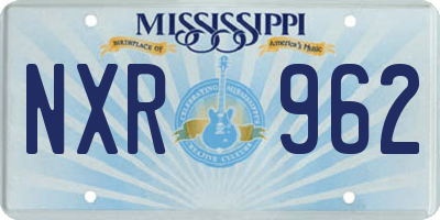 MS license plate NXR962