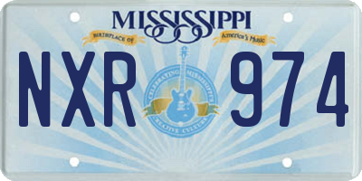 MS license plate NXR974