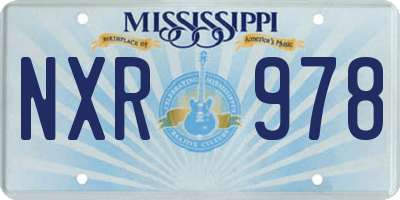 MS license plate NXR978