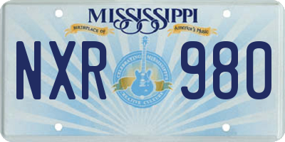 MS license plate NXR980