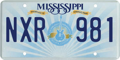 MS license plate NXR981