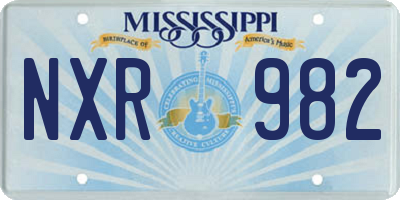 MS license plate NXR982