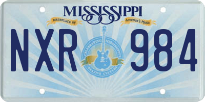 MS license plate NXR984