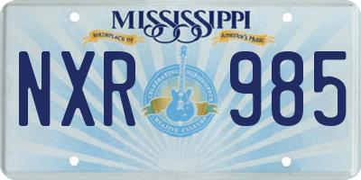 MS license plate NXR985